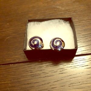 Silver Blue Swirl Cufflinks